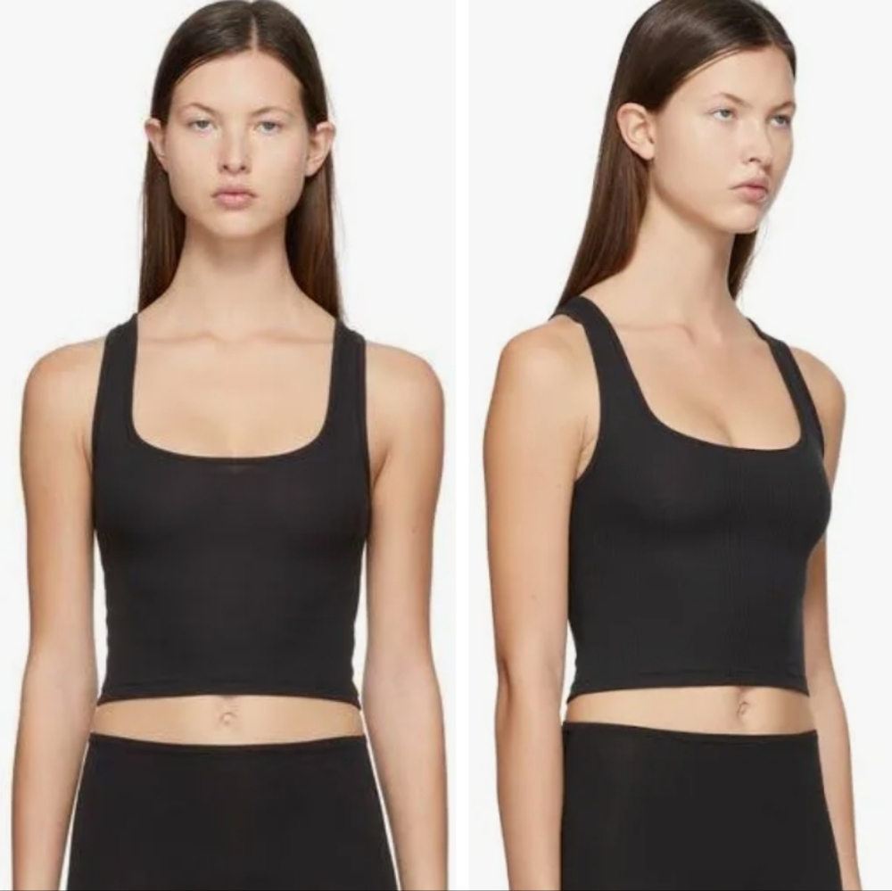 Skims Cotton Rib Tank - onyx black - Picture 3 of 9